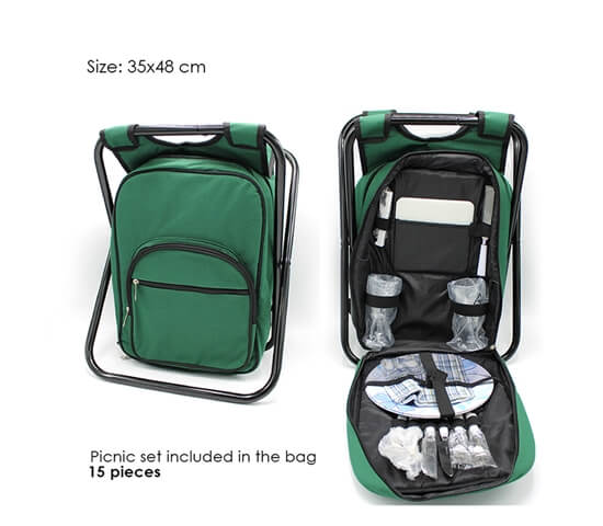 Abode Camping Hiking Travel Rucksack Folding Festival Stool Seat Back Pack  Bag Chair w/Back Rest - KOALA PRODUCTS FISHING TACKLE