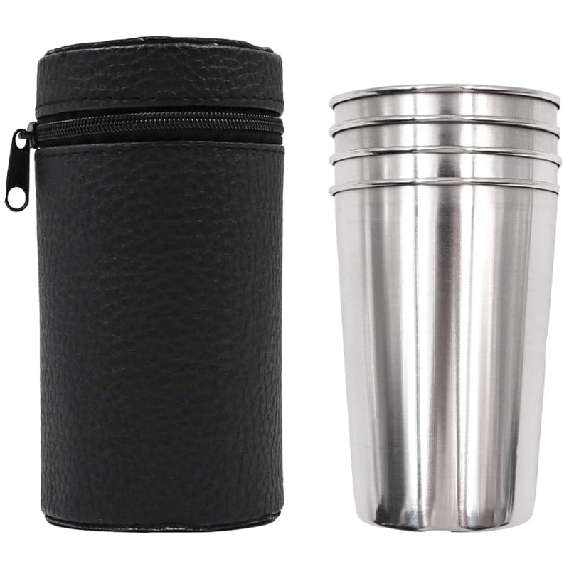 Set of 4 Stainless Steel Shot Cups 150ml