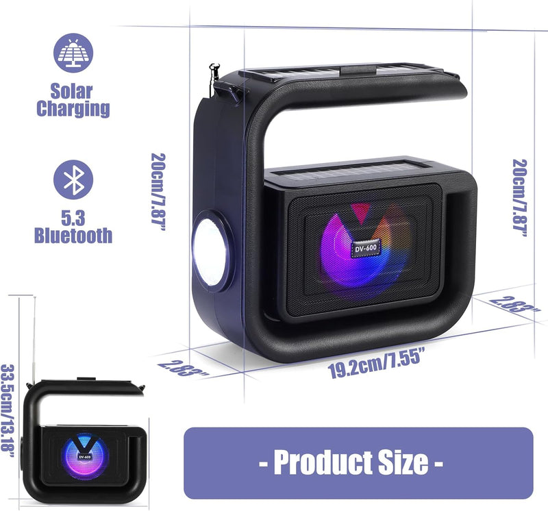 Solar Wireless Speaker - With Strong Flashlight