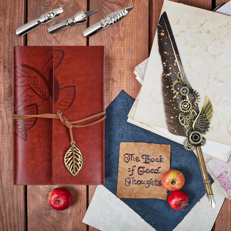 Retro Feather Pen - White