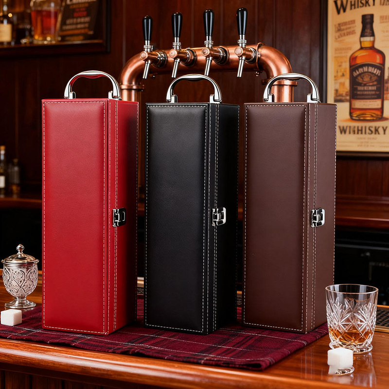 Leather wine box with accessories- 1 bottle