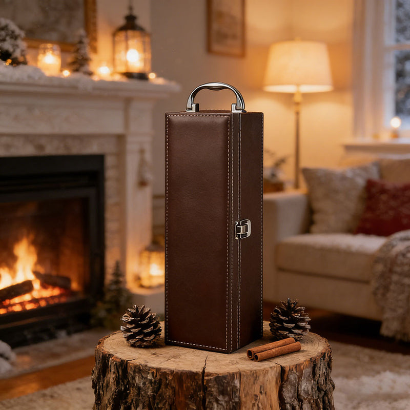 Leather wine box with accessories- 1 bottle
