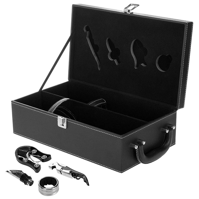 Leather wine box with accessories - 2 bottles