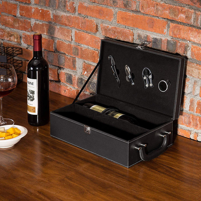 Leather wine box with accessories - 2 bottles