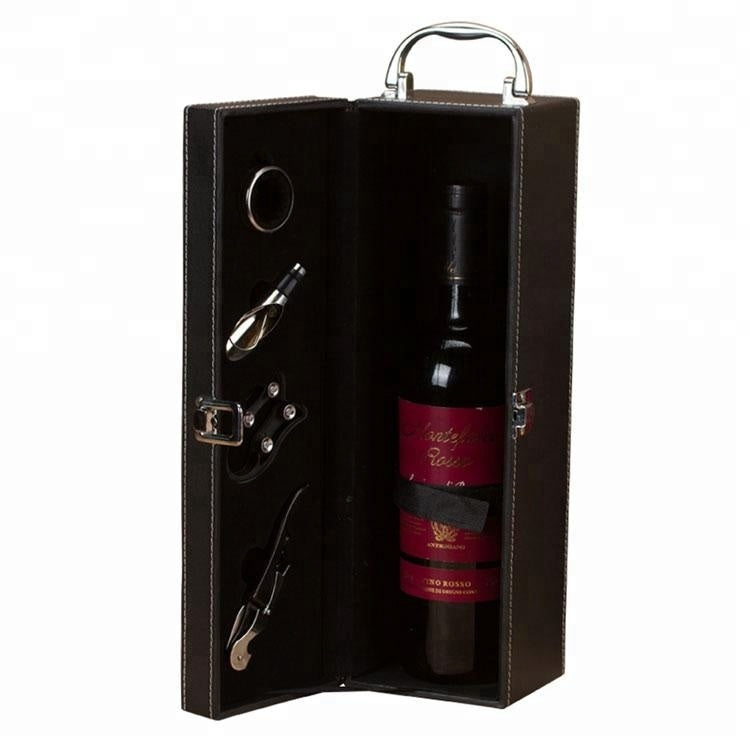Leather wine box with accessories- 1 bottle
