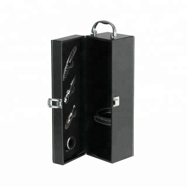 Leather wine box with accessories- 1 bottle