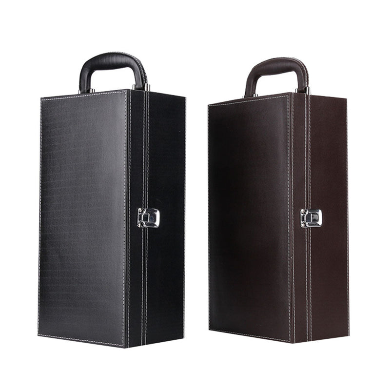 Leather wine box with accessories - 2 bottles