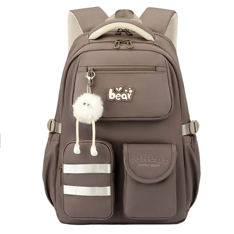 School Backpack - Bear - Brown