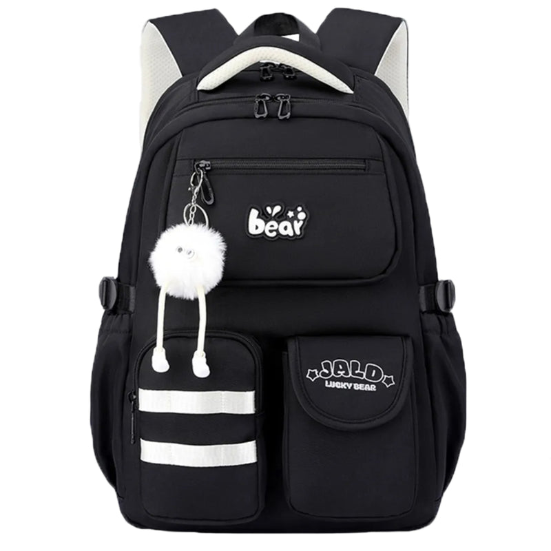 School Backpack - Bear - Black
