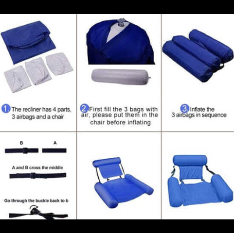 INFLATABLE WATER HAMMOCK BED LOUNGE CHAIR