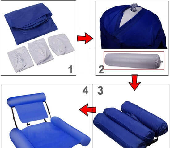 INFLATABLE WATER HAMMOCK BED LOUNGE CHAIR