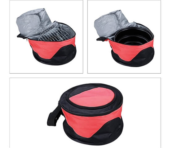 SET OF PORTABLE BBQ WITH COOLER BAG