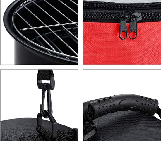 SET OF PORTABLE BBQ WITH COOLER BAG