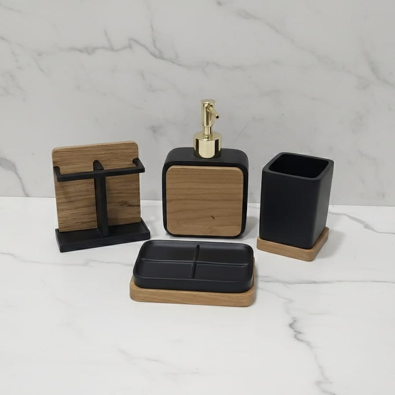 Wood Bath Set of 4 Pieces