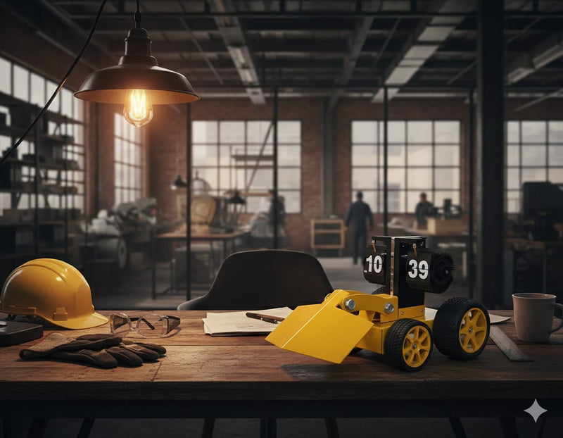 Metal Clock - Excavator