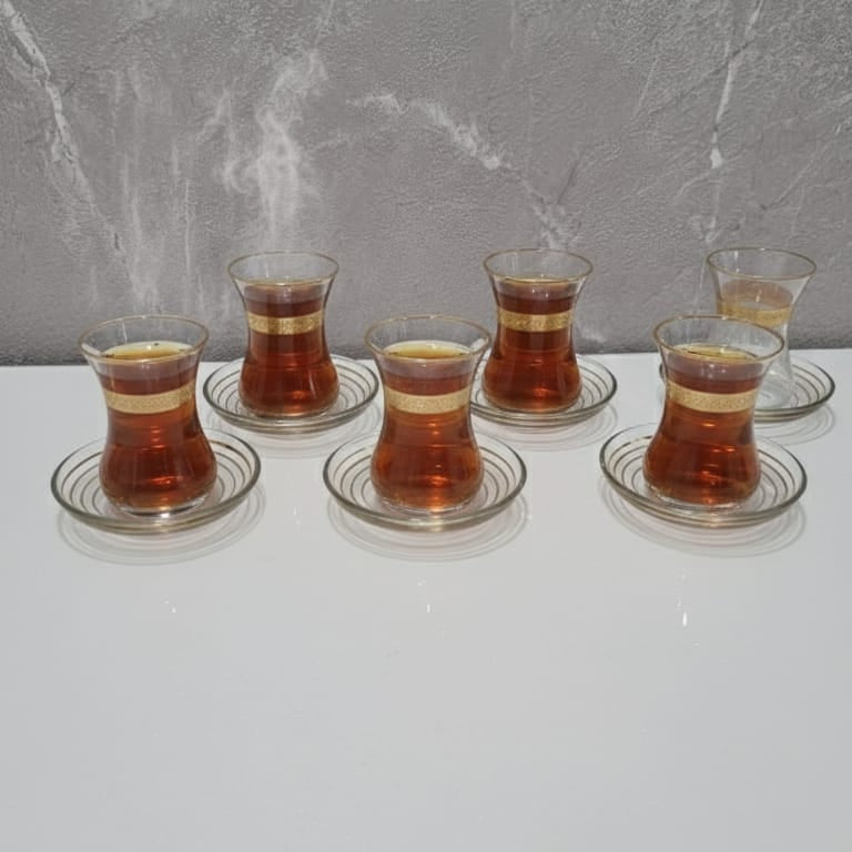 Set of Turkish Tea Cup - Gold