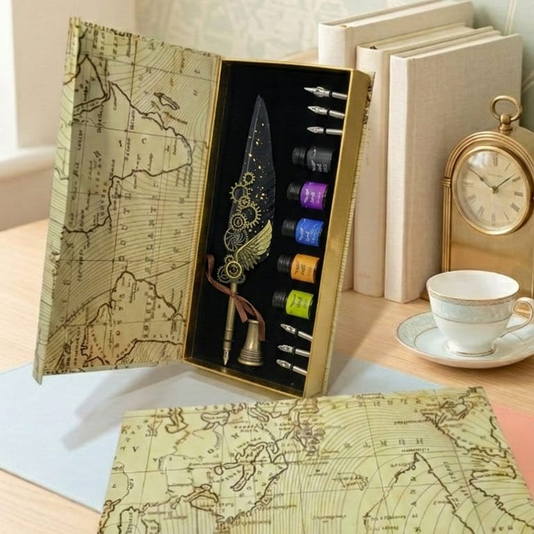 Retro Feather Pen - Black