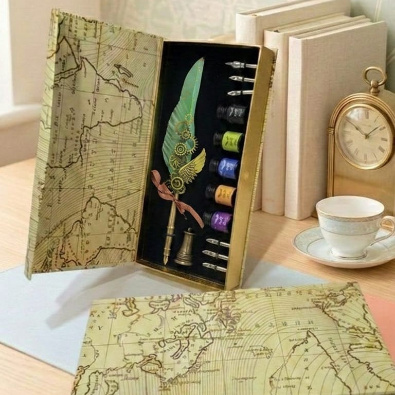 Retro Feather Pen - Green
