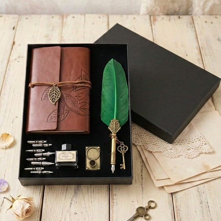 Retro Feather Pen - Green