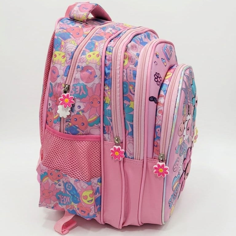 3d School Backpack (set of 3 Pieces) - Flowers
