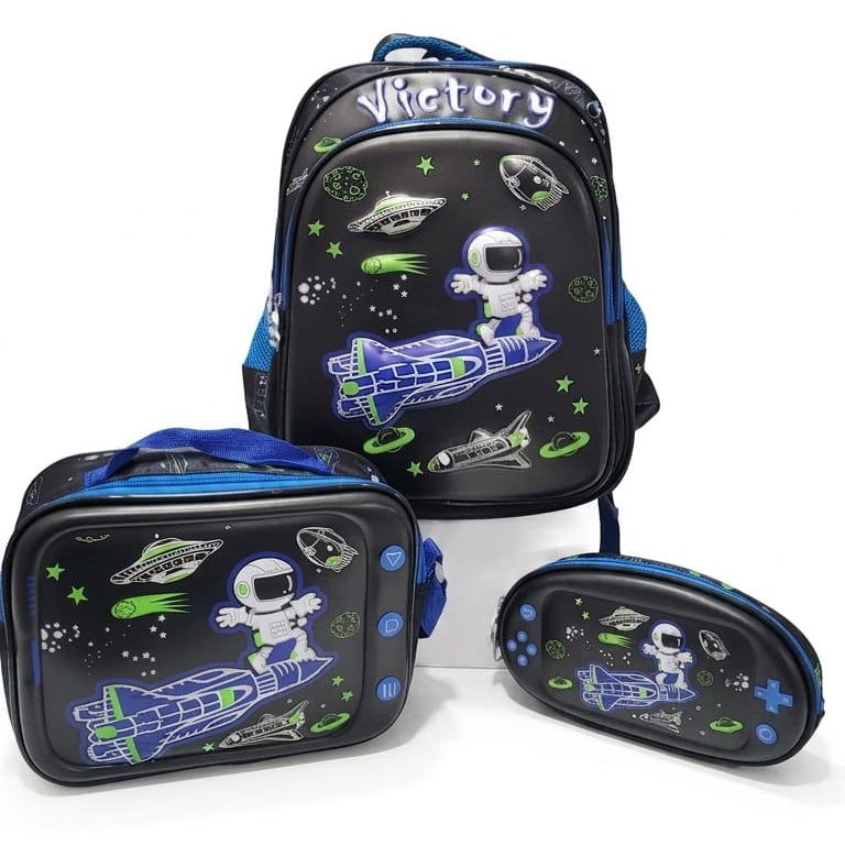 3d School Backpack (set of 3 Pieces) - Space