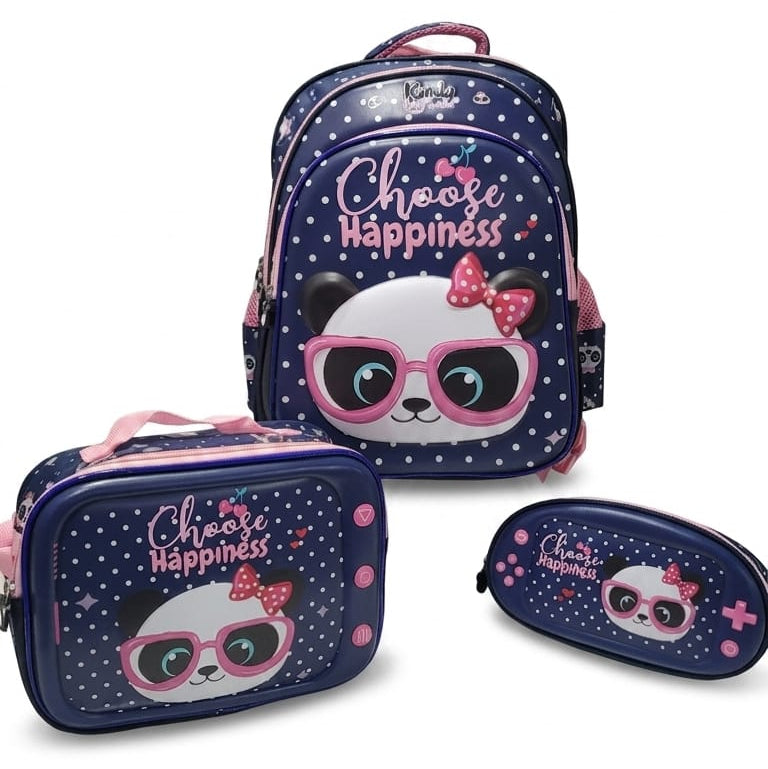 3d School Backpack (set of 3 Pieces) - Panda