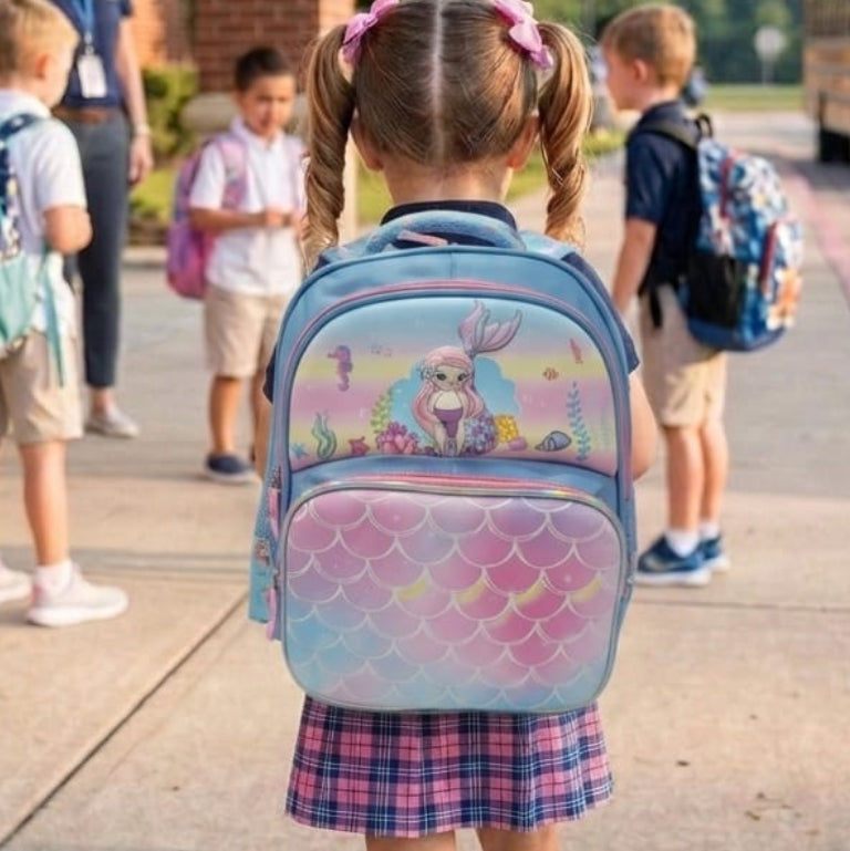 3D School Backpack (3 to 5 years) - Mermaid