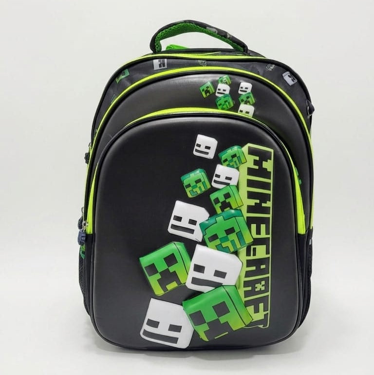 3d School Backpack (set of 3 Pieces) - Minecraft