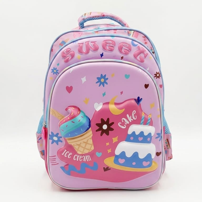 3d School Backpack (set of 3 Pieces) - Cake