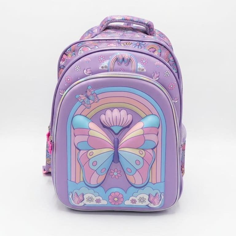 3d School Backpack (set of 3 Pieces) - Butterfly