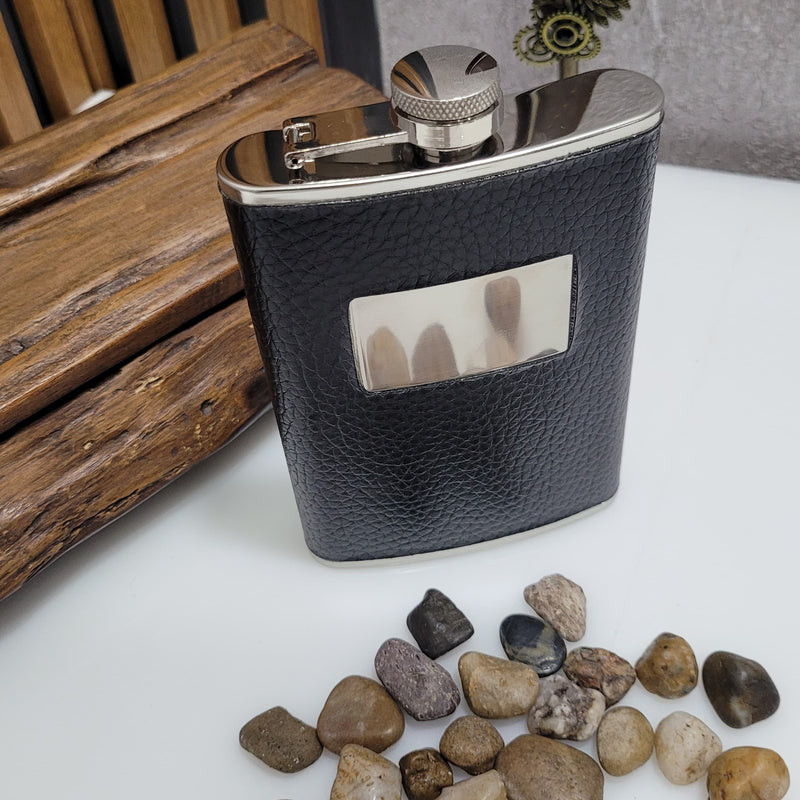 Stainless Steel Hip Flask - Basic Black