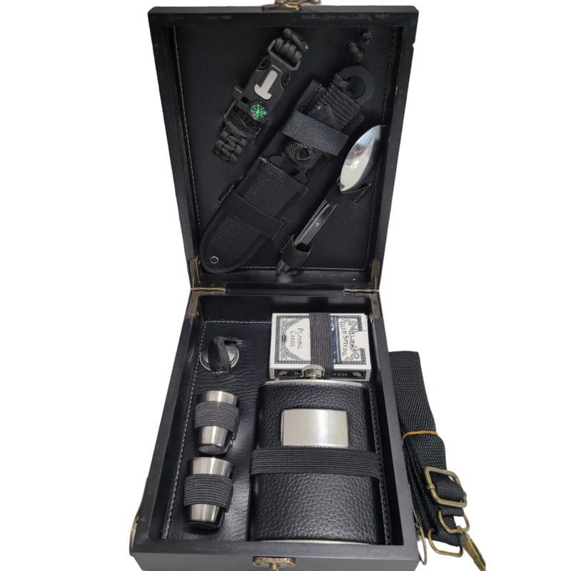 Wood Hip flask set