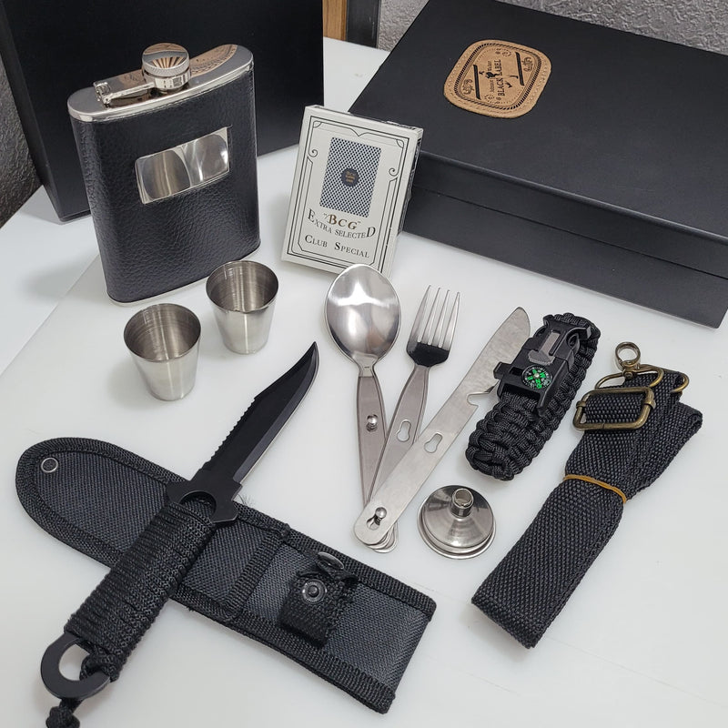 Wood Hip flask set