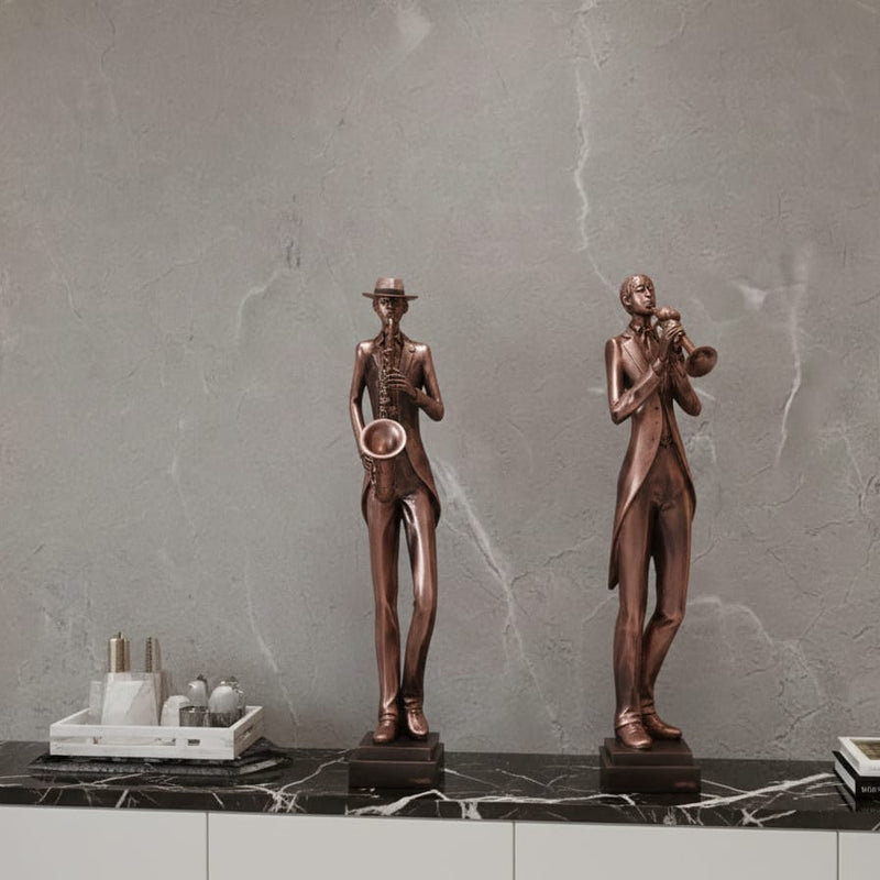 BRONZE SCULPTURE MUSICAL BAND - 2 Pcs