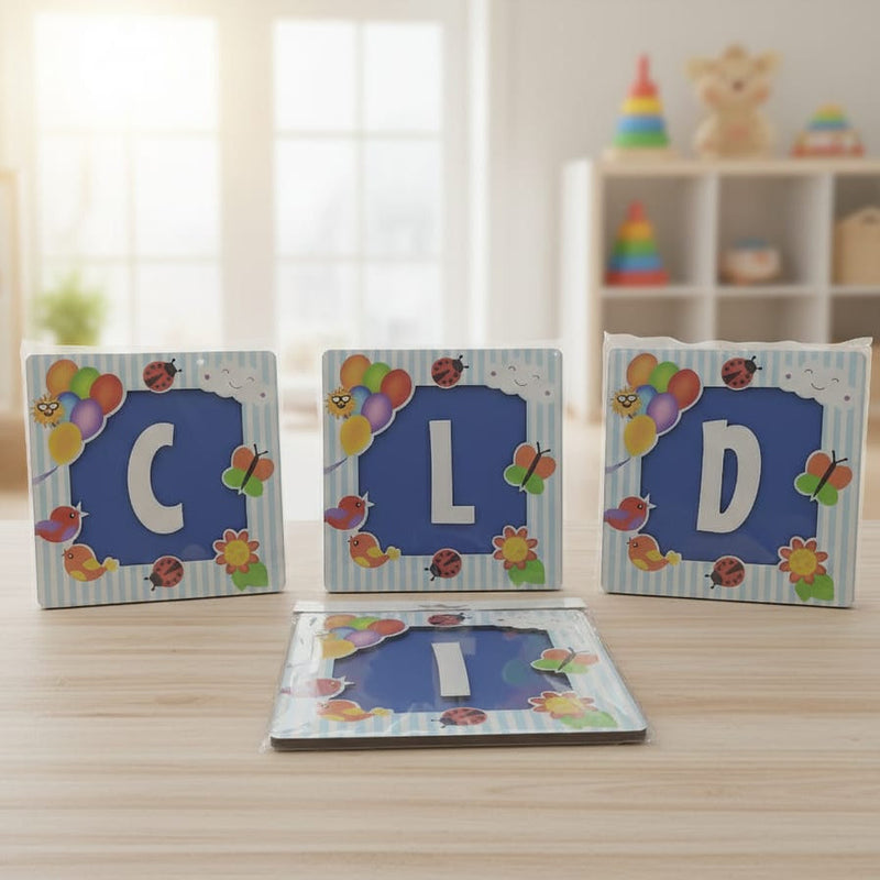 BLUE WOOD LETTER BOARD