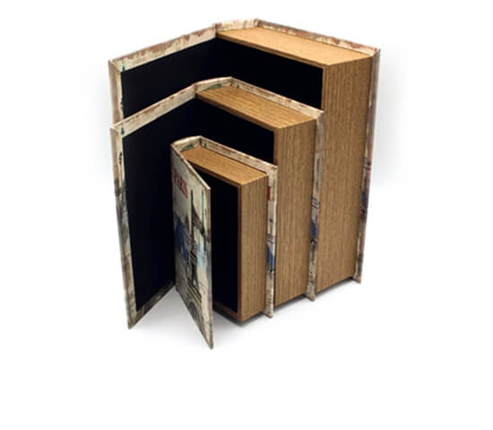 Wood Box - Book Shape (Set of 3)
