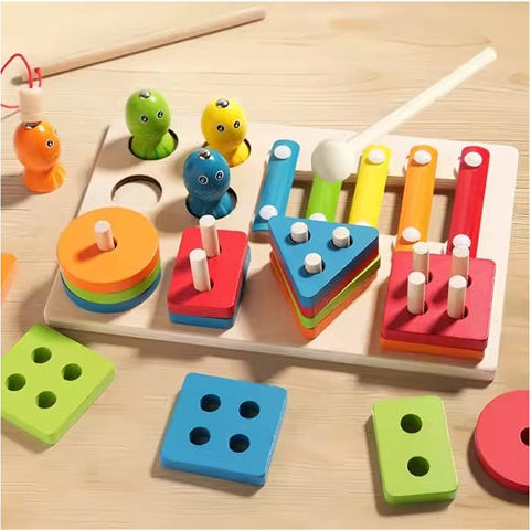 3 in 1 Wood Column Set - 23 Pcs