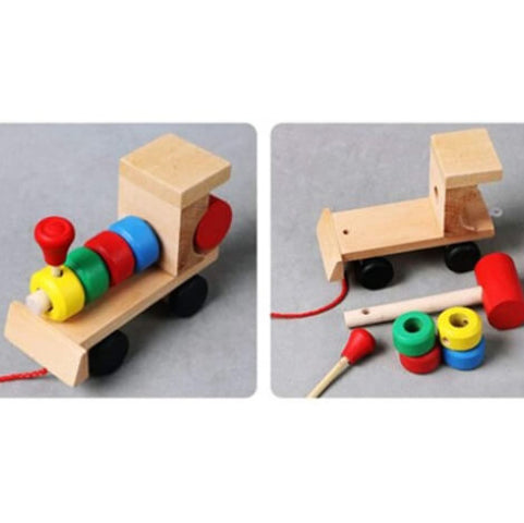 WOODEN BUILDING BLOCK TRAIN