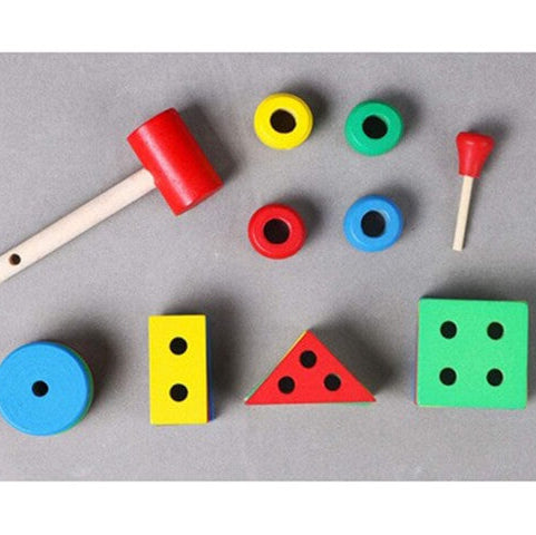 WOODEN BUILDING BLOCK TRAIN
