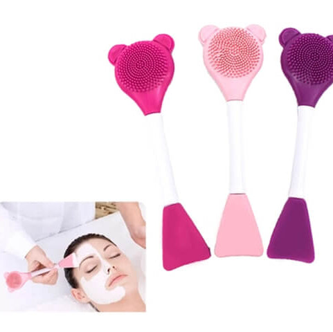 FACIAL CLEANSER BRUSH WITH SPATULA
