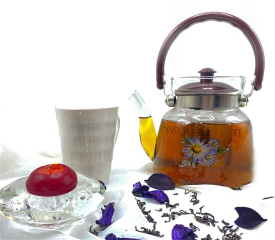CRYSTAL CLEAR GLASS TEAPOT 1100 ML